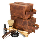 Voyage Burnt Orange Hakiki Deri Dopp Kit – X Large