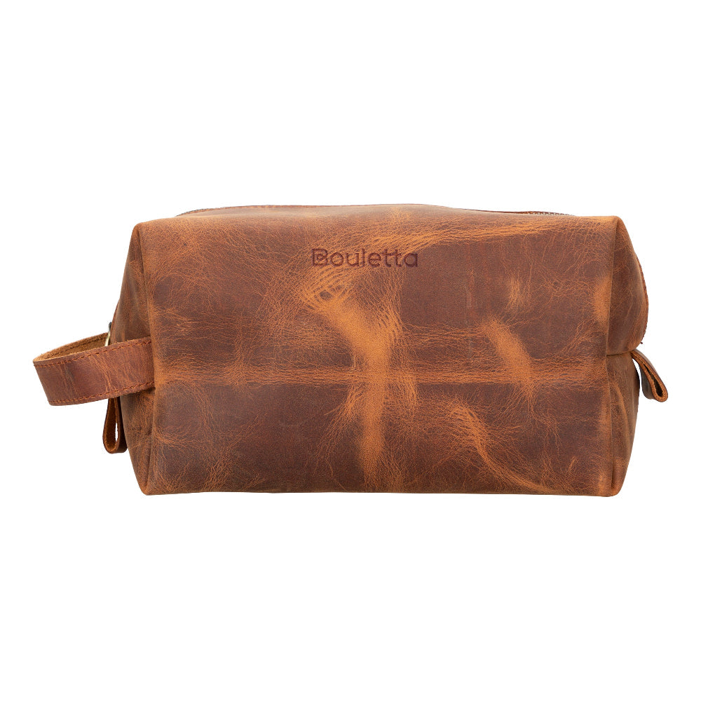Voyage Burnt Orange Hakiki Deri Dopp Kit – X Large