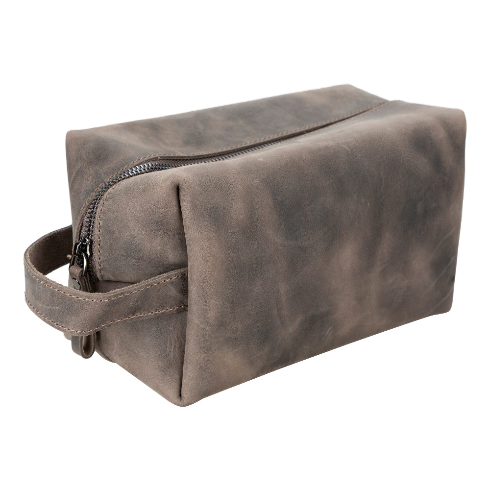 Voyage Cocoa Brown Hakiki Deri Dopp Kit – Large