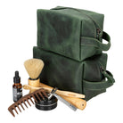 Voyage Cypress Green Hakiki Deri Dopp Kit – X Large