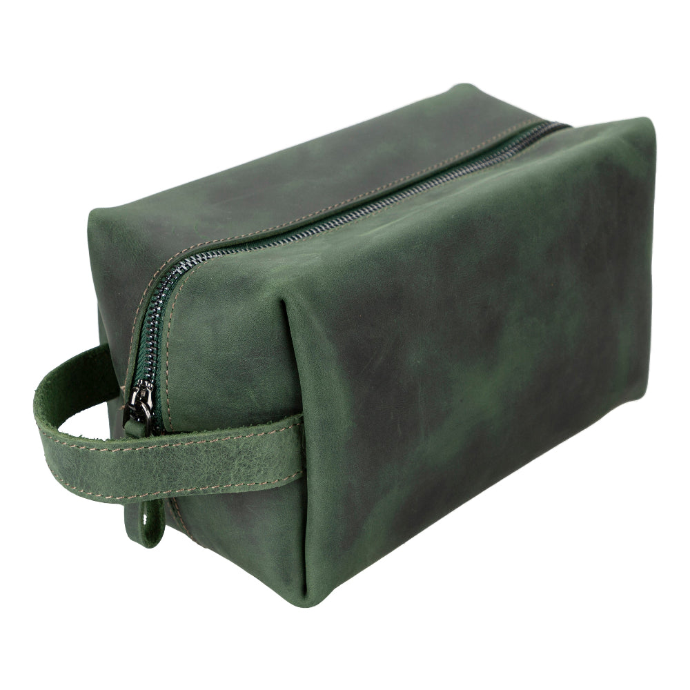 Voyage Cypress Green Hakiki Deri Dopp Kit – X Large