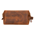 Voyage Dark Orange Hakiki Deri Dopp Kit – Large