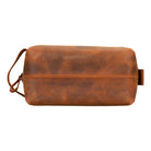 Voyage Dark Orange Hakiki Deri Dopp Kit – Large