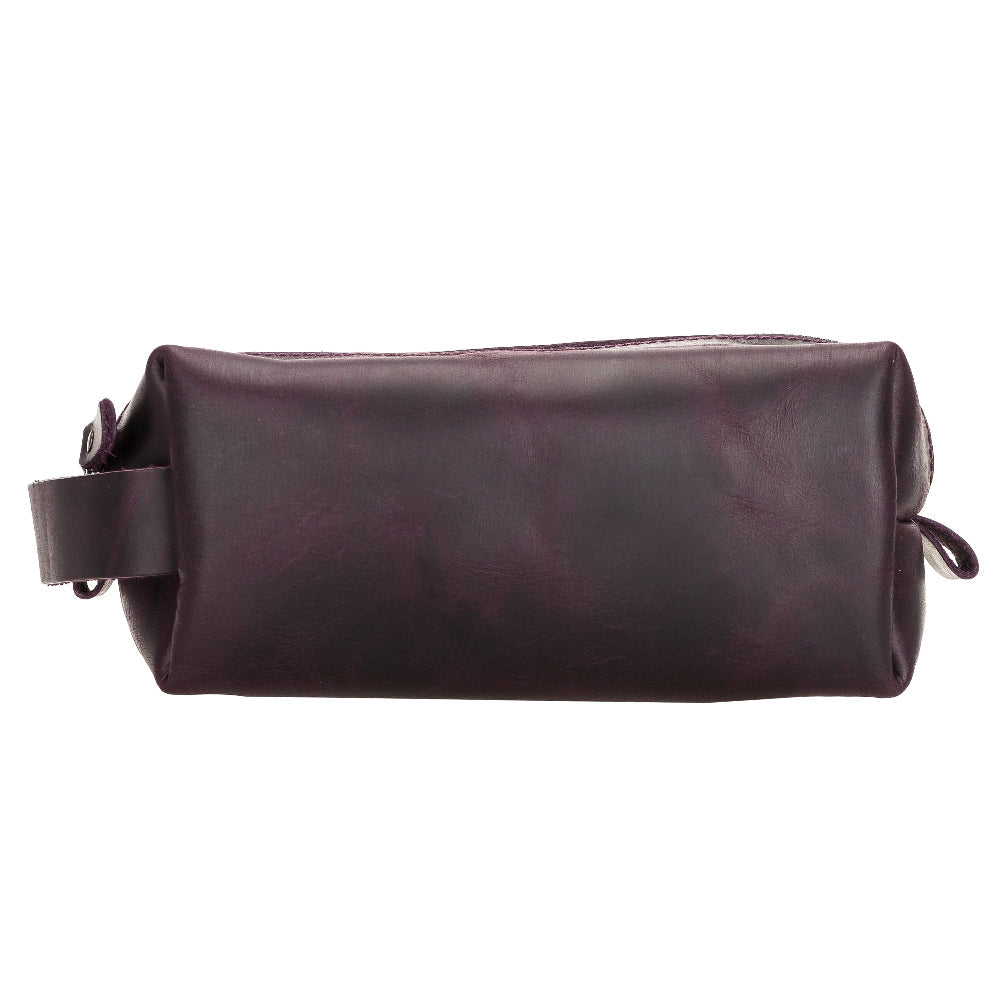 Voyage Dusty Plum Hakiki Deri Dopp Kit – X Large