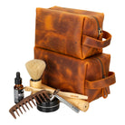 Voyage Golden Sand Hakiki Deri Dopp Kit – X Large