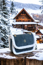 Bloomsbury-Les Alpes Antrasit Shearling Süet Çanta-El Çantası-1-Milagron.com