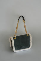 Bloomsbury-Les Alpes Antrasit Shearling Süet Çanta-El Çantası-4-Milagron.com