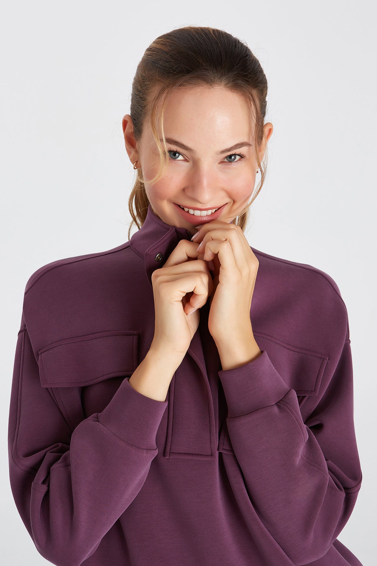 Boboist-Boboist Abby Sweatshirt Abby Dik Yaka Sweatshirt-Sweatshirt-4-Milagron.com