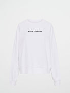 Body London-Body London Pamuklu Normal Kalıp Oversize Günlük Beyaz Sweatshirt-Sweatshirts & Hoodies-5-Milagron.com