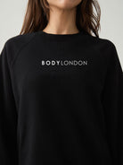Body London-Pamuklu Normal Kalıp Oversize Günlük Siyah Sweatshirt-Sweatshirts & Hoodies-4-Milagron.com