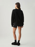 Body London-Pamuklu Normal Kalıp Oversize Günlük Siyah Sweatshirt-Sweatshirts & Hoodies-5-Milagron.com