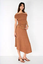 Boneqa Barcelona-Asimetrik Tarçın Etek-Etek-4-Milagron.com