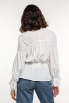 Boneqa Barcelona-Bağcıklı & Büzgülü Beyaz Bluz-Bluz-7-Milagron.com