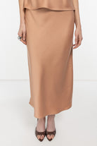 Belden Lastikli Volanlı Moka Midi Etek - 2