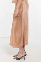 Belden Lastikli Volanlı Moka Midi Etek - 3