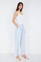 Boneqa Barcelona-Belden Poplin Detaylı Çizgili Pantolon-Pantolon-3-Milagron.com