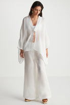 Boneqa Barcelona-Beyaz Plaj Keten Pantolon-Pantolon-2-Milagron.com