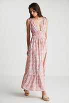 Boneqa Barcelona-Çiçek Desenli Askılı Elbise-Elbise-1-Milagron.com