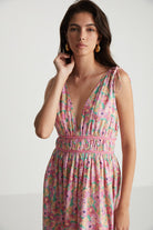 Boneqa Barcelona-Çiçek Desenli Askılı Elbise-Elbise-3-Milagron.com