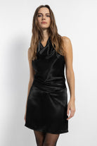 Boneqa Barcelona-Degaje Yaka Sırtı Açık Mini Parti Elbise-Elbise-3-Milagron.com