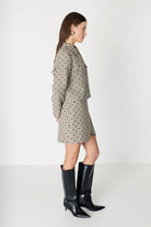 Desenli Cep Detaylı Crop Ceket - 3