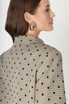 Desenli Cep Detaylı Crop Ceket - 4