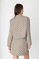Desenli Cep Detaylı Crop Ceket - 6