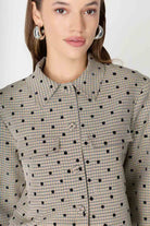 Desenli Cep Detaylı Crop Ceket - 7