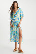 Boneqa Barcelona-Desenli Modal Elbise-Elbise-3-Milagron.com