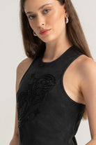 Boneqa Barcelona-Ebru Lale İşlemeli Elbise-Elbise-4-Milagron.com