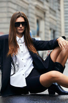 Boneqa Barcelona-Ebru Lale İşlemeli Gömlek-Gömlek-3-Milagron.com