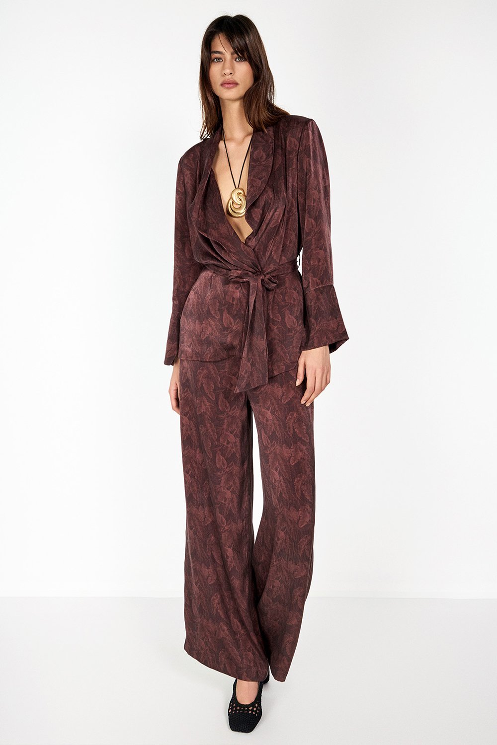 Boneqa Barcelona-Geniş Paça Desenli Pantolon-Pantolon-1-Milagron.com