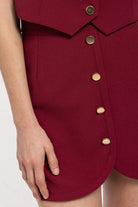 Boneqa Barcelona-Gold Düğme Detaylı Mini Etek-Etek-5-Milagron.com