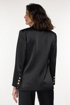 Boneqa Barcelona-Gold Düğme Detaylı Saten Blazer Ceket-Ceket-6-Milagron.com