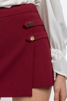 Boneqa Barcelona-Gold Düğme Detaylı Şort Etek-Etek-5-Milagron.com