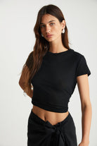 Boneqa Barcelona-Günlük Basic Siyah Tişört-T-Shirts-6-Milagron.com