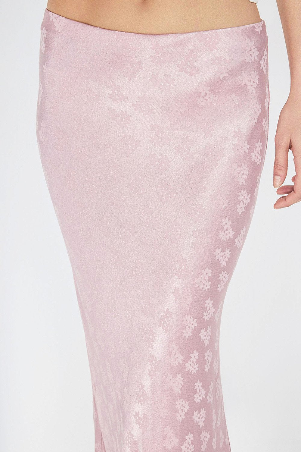 Boneqa Barcelona-Jakarlı Pembe Midi Etek-Etek-4-Milagron.com