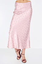 Boneqa Barcelona-Jakarlı Pembe Midi Etek-Etek-5-Milagron.com