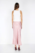 Boneqa Barcelona-Jakarlı Pembe Midi Etek-Etek-8-Milagron.com