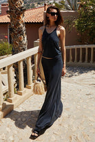 Boneqa Barcelona-Modal Karışımlı Siyah Etek-Etek-2-Milagron.com