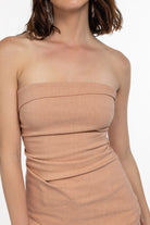 Boneqa Barcelona-Mokka Straplez Top-Elbise-5-Milagron.com