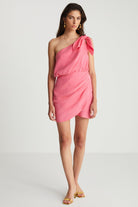Boneqa Barcelona-Pembe Lyocell Yazlık Elbise-Elbise-1-Milagron.com