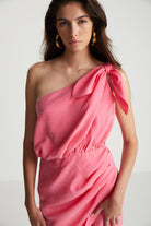 Boneqa Barcelona-Pembe Lyocell Yazlık Elbise-Elbise-2-Milagron.com