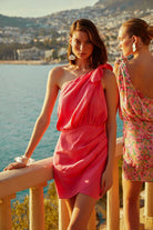 Boneqa Barcelona-Pembe Lyocell Yazlık Elbise-Elbise-3-Milagron.com