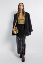 Boneqa Barcelona-Pul Payetli Uzun Etek-Etek-2-Milagron.com