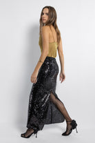 Boneqa Barcelona-Pul Payetli Uzun Etek-Etek-5-Milagron.com