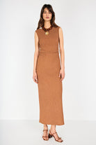 Boneqa Barcelona-Sırtı Açık Tarçın Maxi Elbise-Elbise-2-Milagron.com