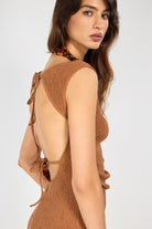 Boneqa Barcelona-Sırtı Açık Tarçın Maxi Elbise-Elbise-3-Milagron.com