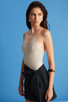 Boneqa Barcelona-Yarışçı Sırtlı Bej Tişört-T-Shirts-4-Milagron.com