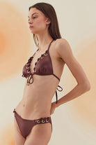 Bonesta-Aeolian Burnt Umber Kuşgözlü Üçgen Bikini Takımı-Bikini & Mayo-2-Milagron.com